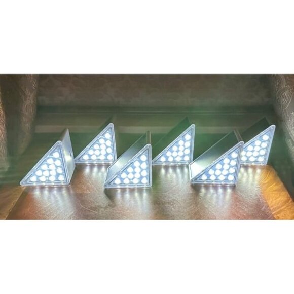 New Solar Stair Lights 6 Pack, Solar Lights Waterproof IP67, Outdoor Step Light - Picture 2 of 4